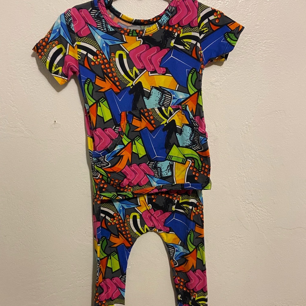 Ready Set Romper Colorful 90’s Graphic Baby Romper 6-12 months